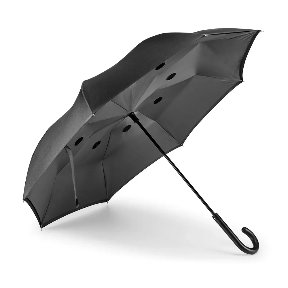 ANGELA. Guarda-chuva, reversível, em poliéster pongee 190T