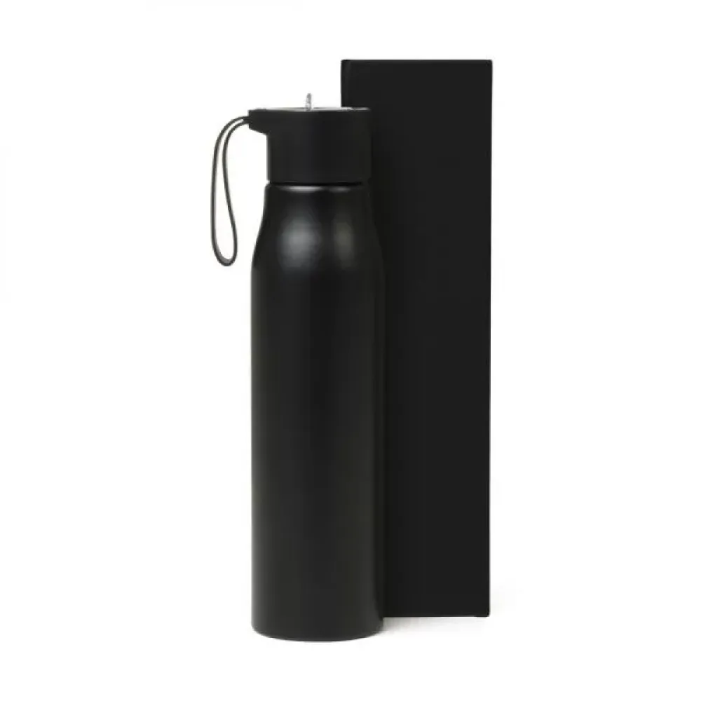 GARRAFA EM ALUMINIO RECICLADO - PRETO - 750 ML-AS-00701