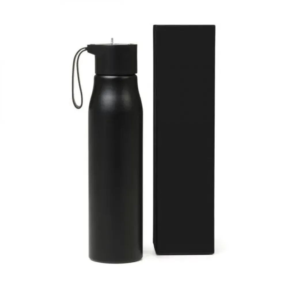 GARRAFA EM ALUMINIO RECICLADO - PRETO - 750 ML