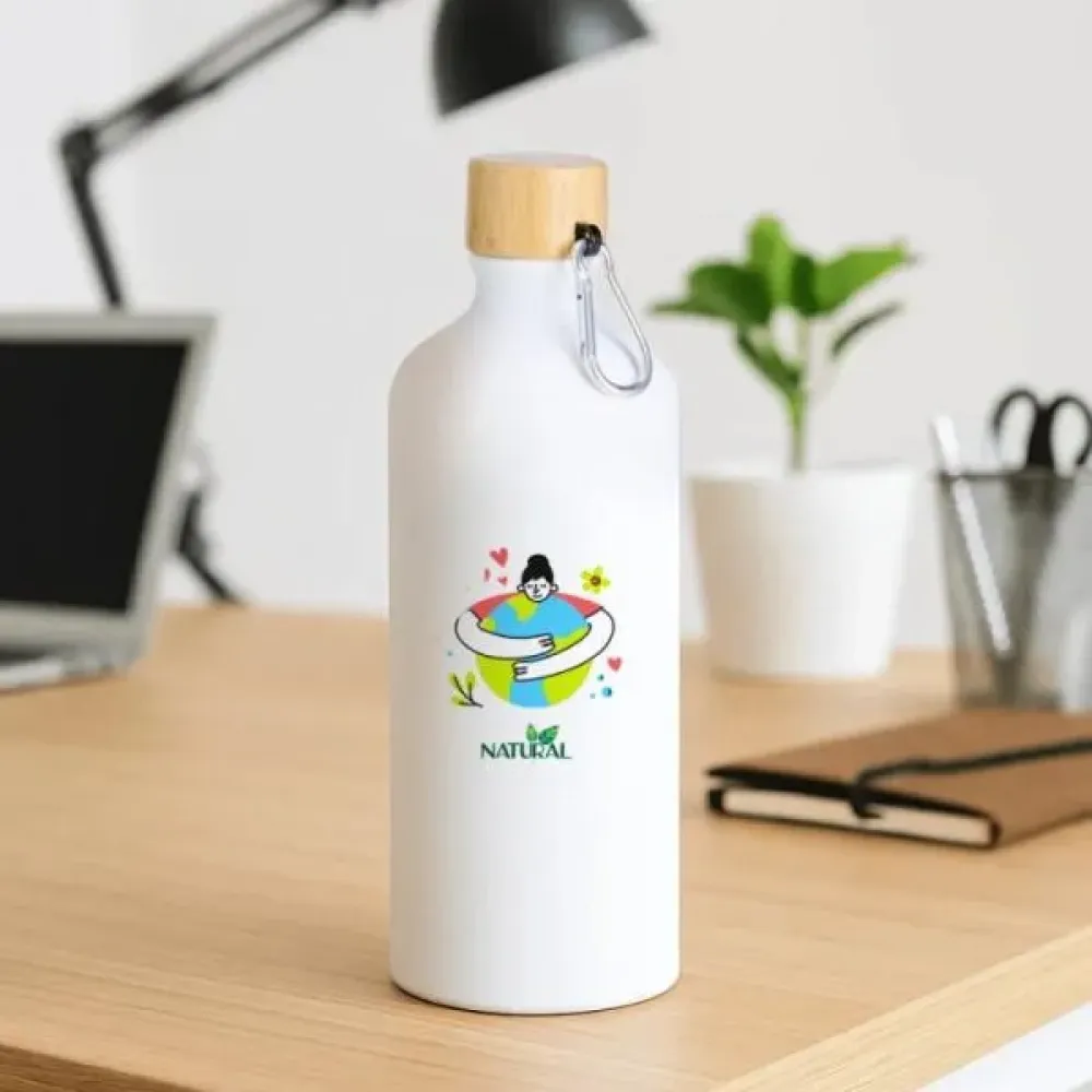 GARRAFA EM ALUMÍNIO BRANCA - 1 LITRO