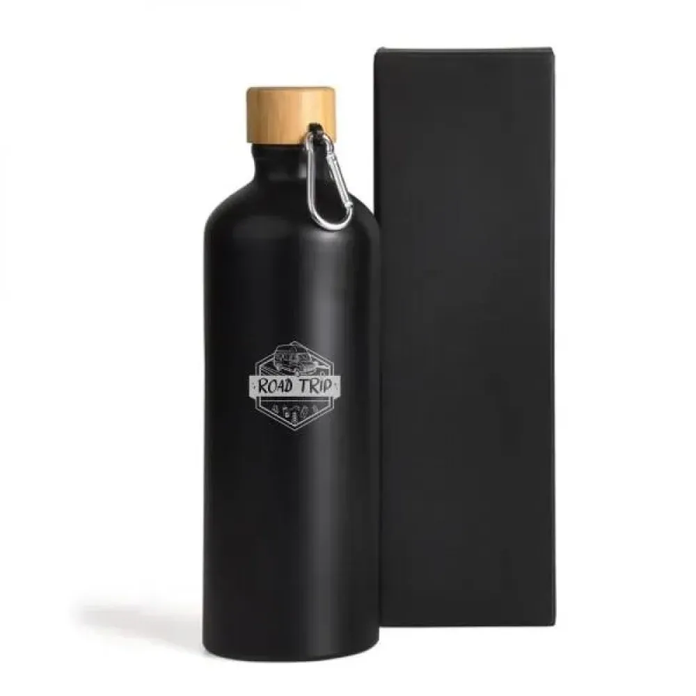 GARRAFA EM ALUMÍNIO PRETA - 1 LITRO