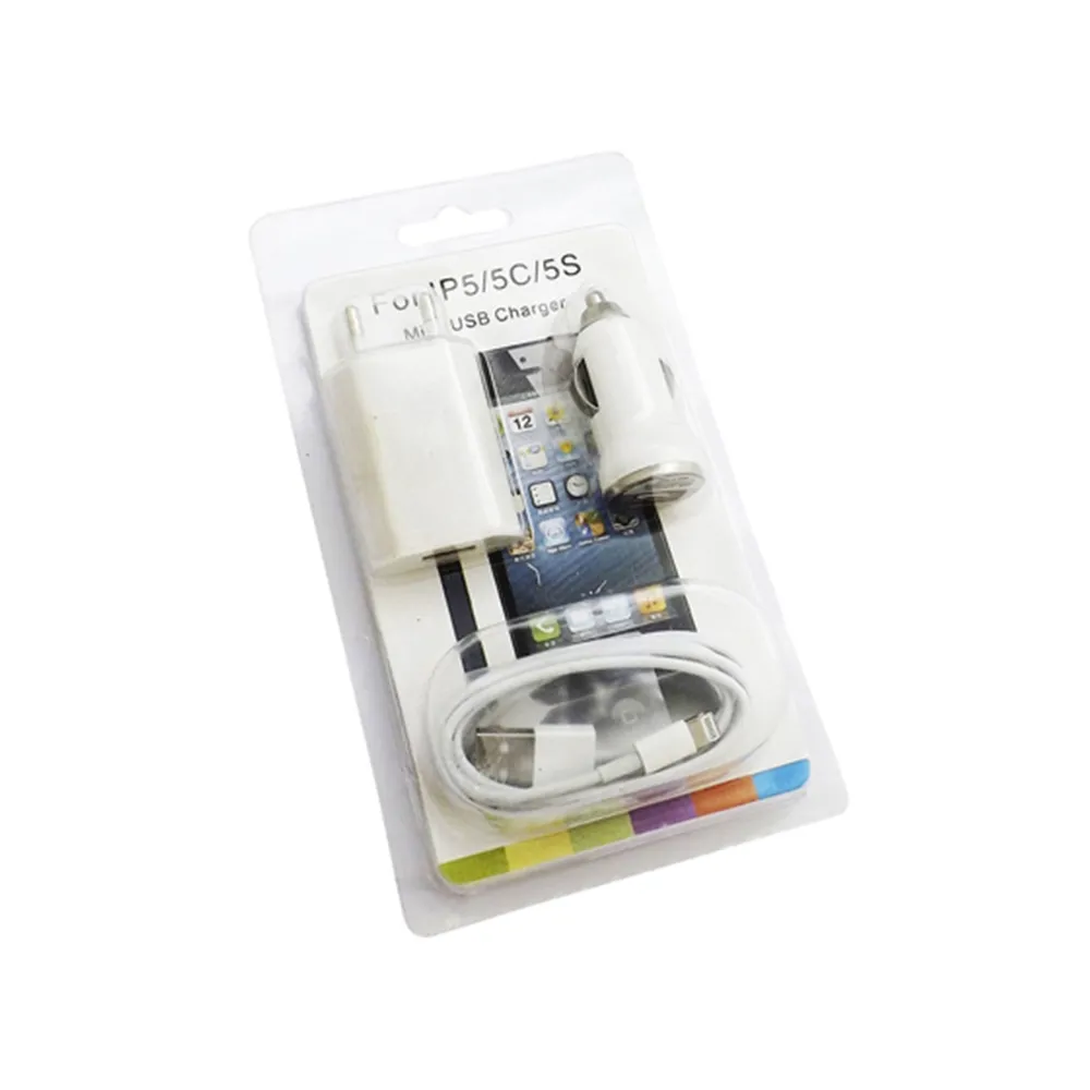 #Kit 3 em 1 Carregador cabo Lightning e Carregador Veicular-P@12597