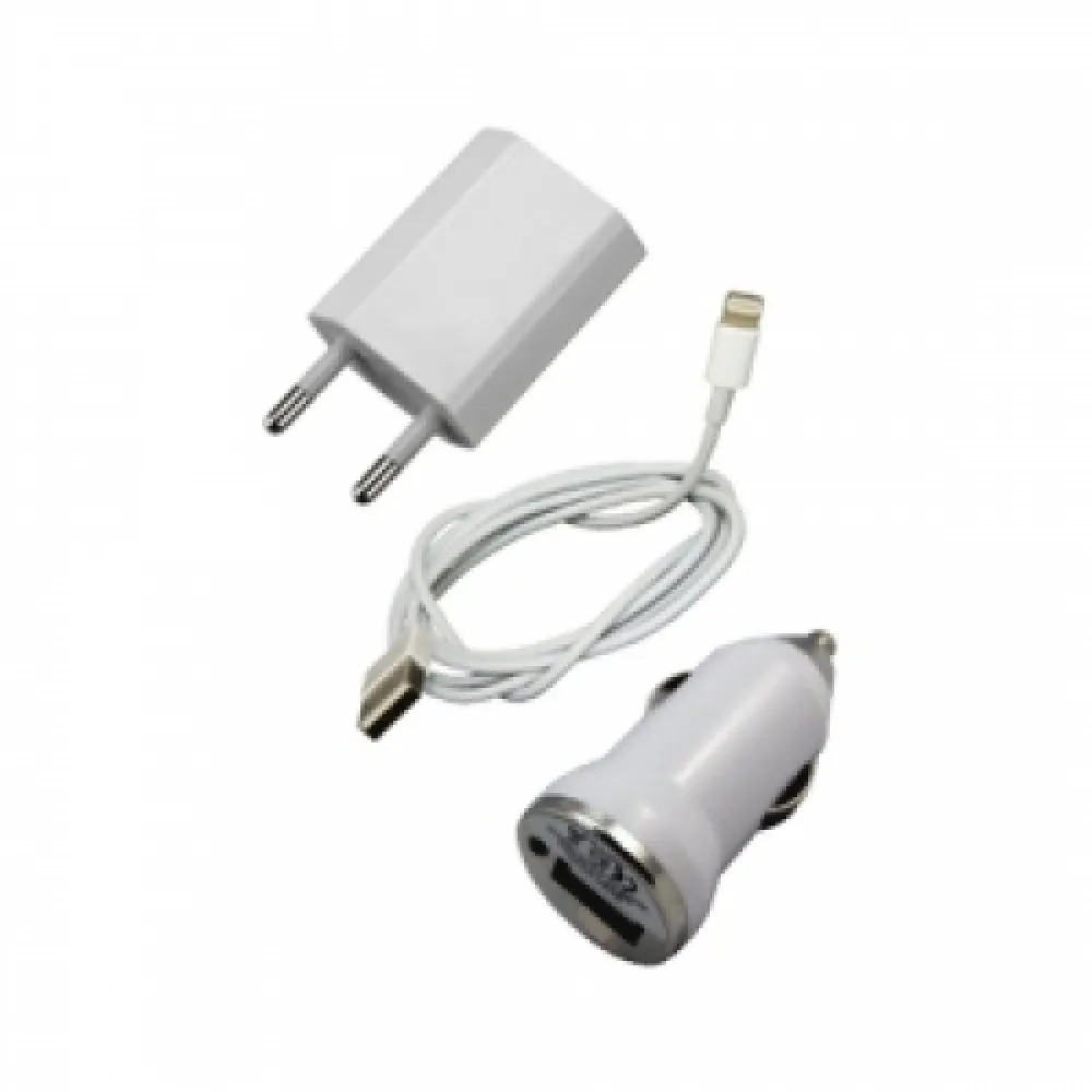 #Kit 3 em 1 Carregador cabo Lightning e Carregador Veicular