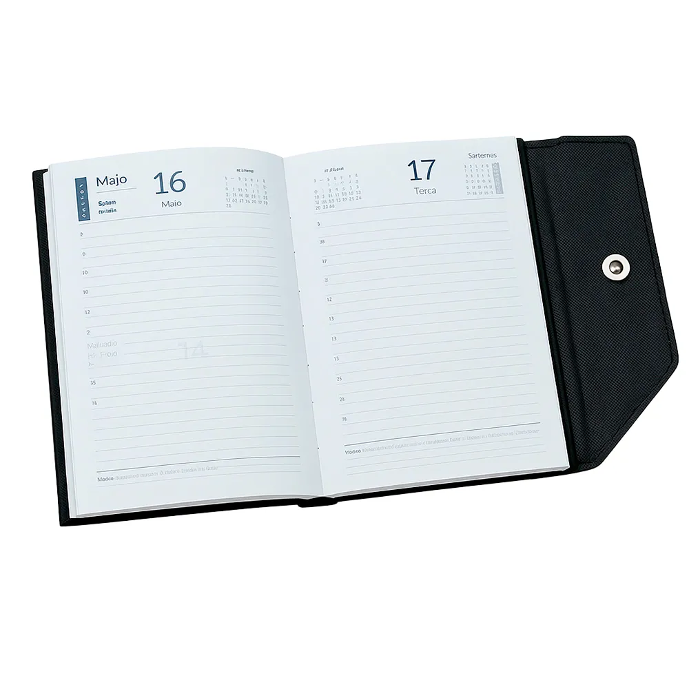 Agenda Capa Envelope em PU com Aba e Fecho de Botão