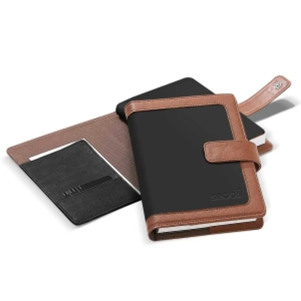 Agenda Capa PU com Aba de Fecho e Bolso Interno