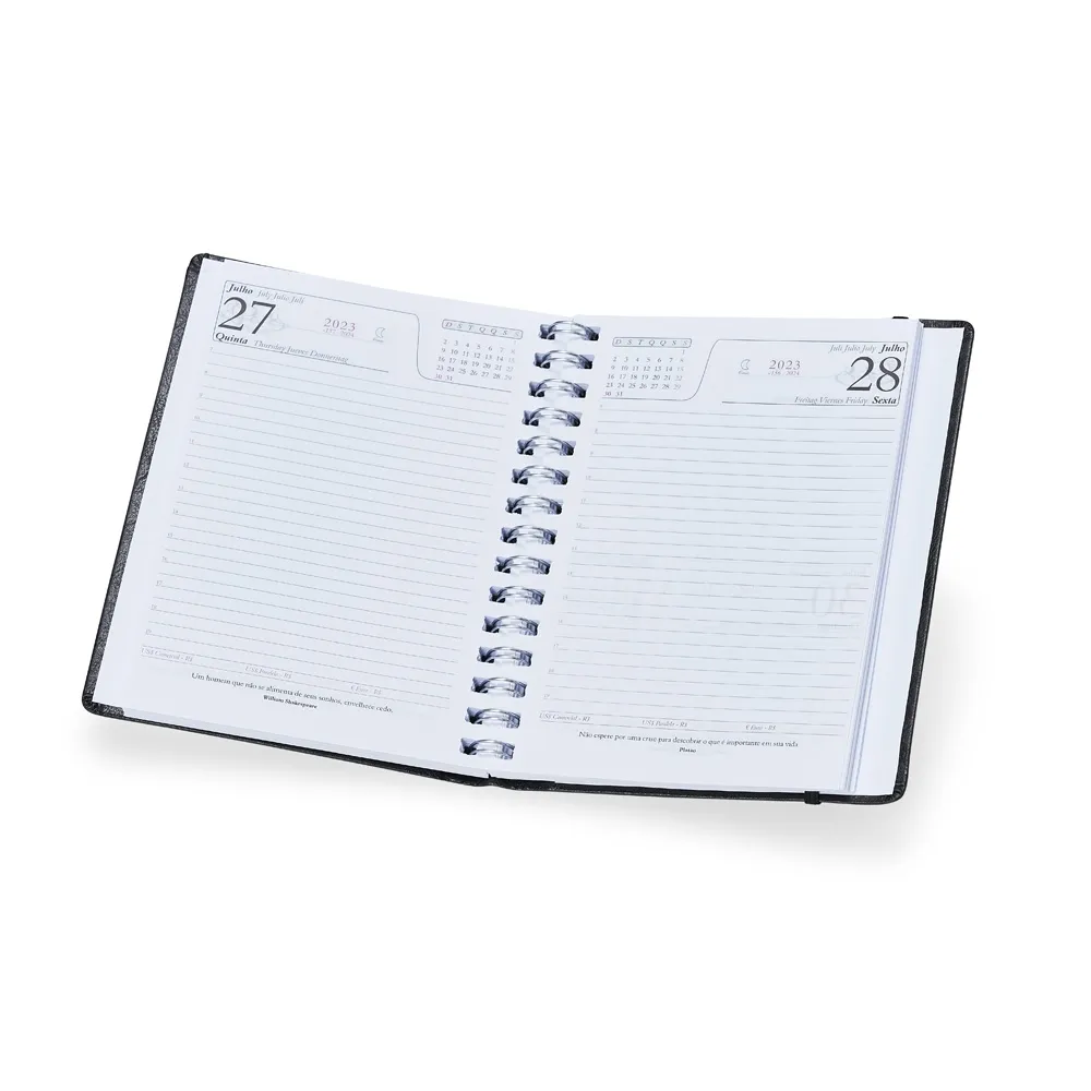 #Agenda Diária Wire-o 2023 em Couro Sintético