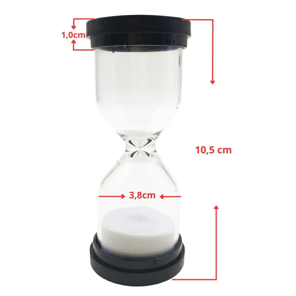 Ampulheta Decorativa de Vidro com Areia Branca-S205-15