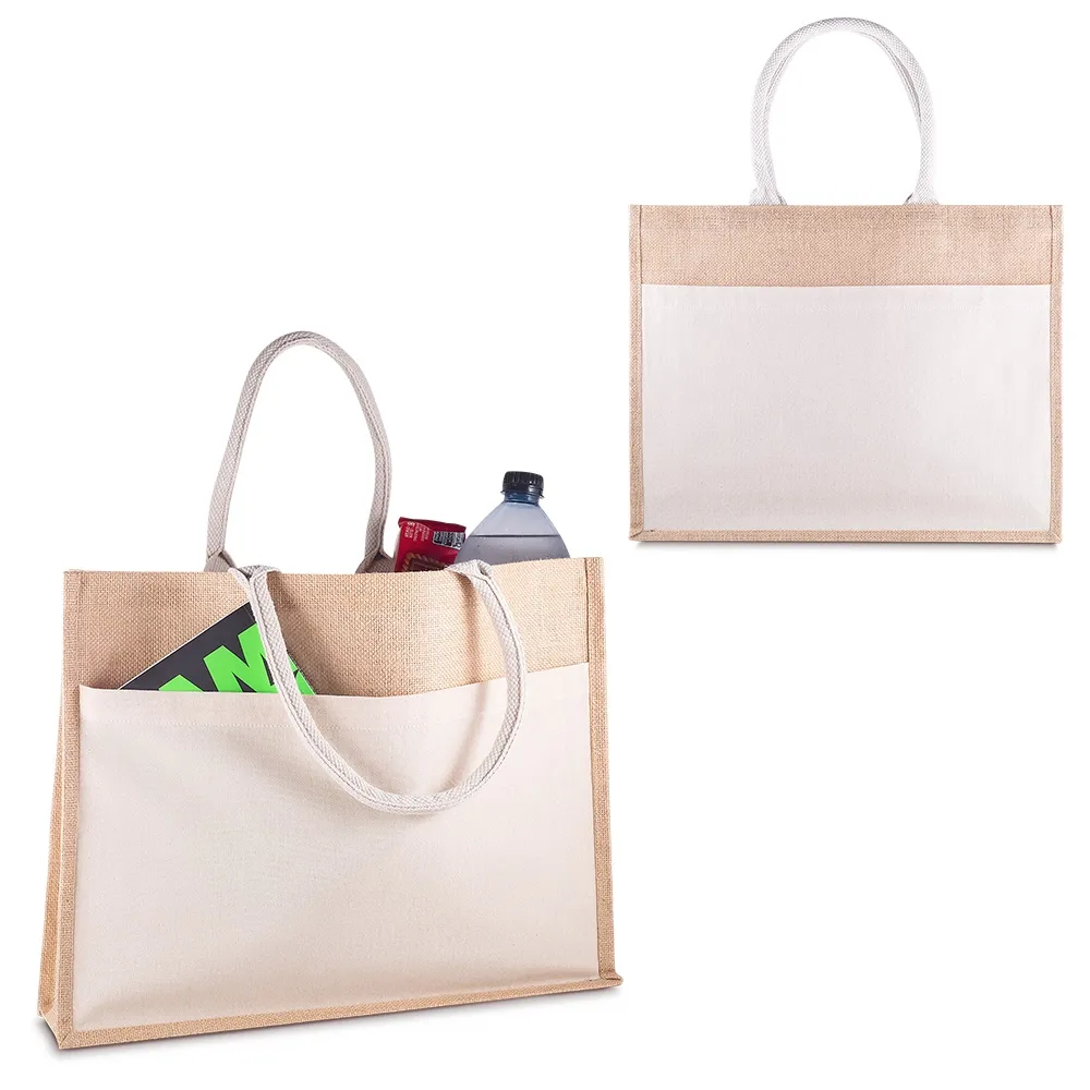 Sacola em Algodão e Juta 220g/m² (35x45x11cm)