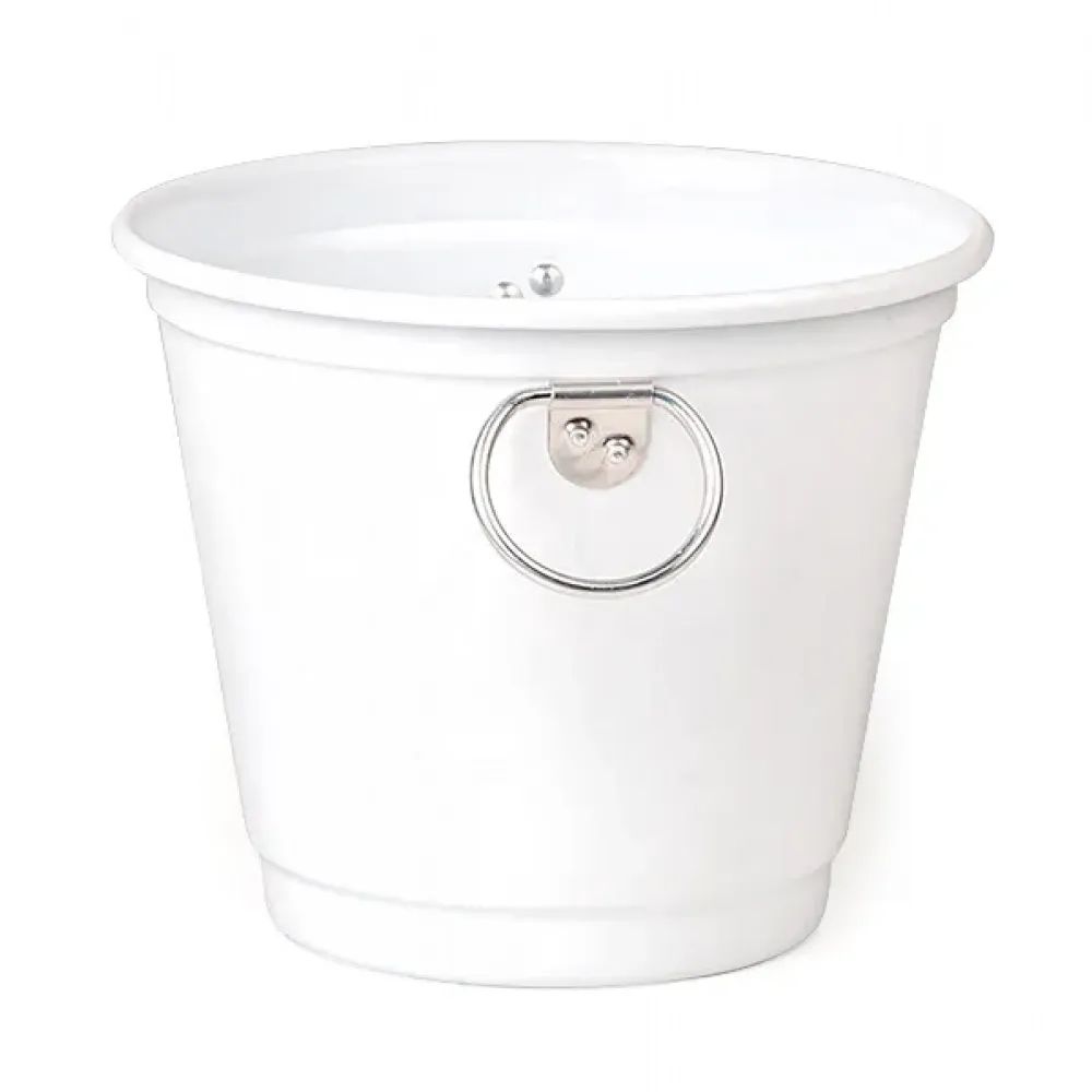 BALDE PARA GELO COM ARGOLAS - BRANCO - 4L