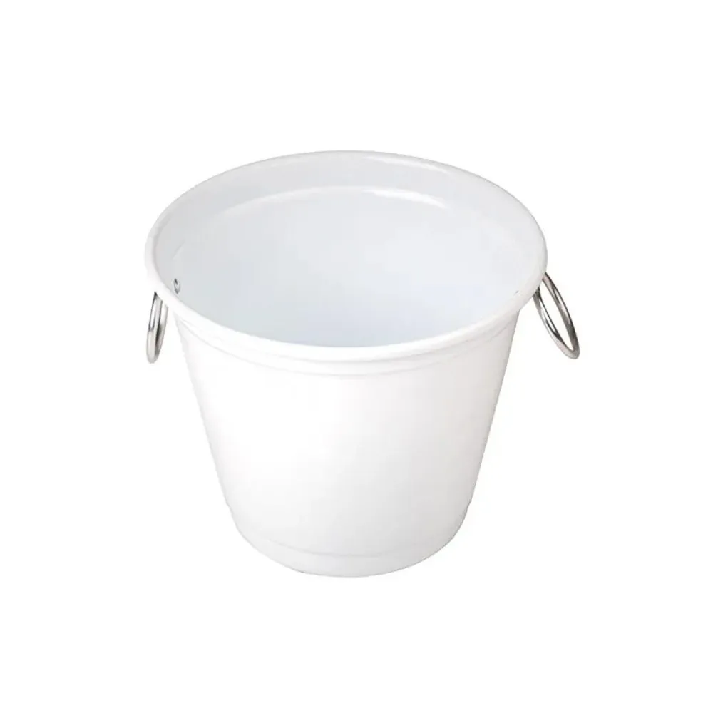 BALDE PARA GELO COM ARGOLAS - BRANCO - 6L