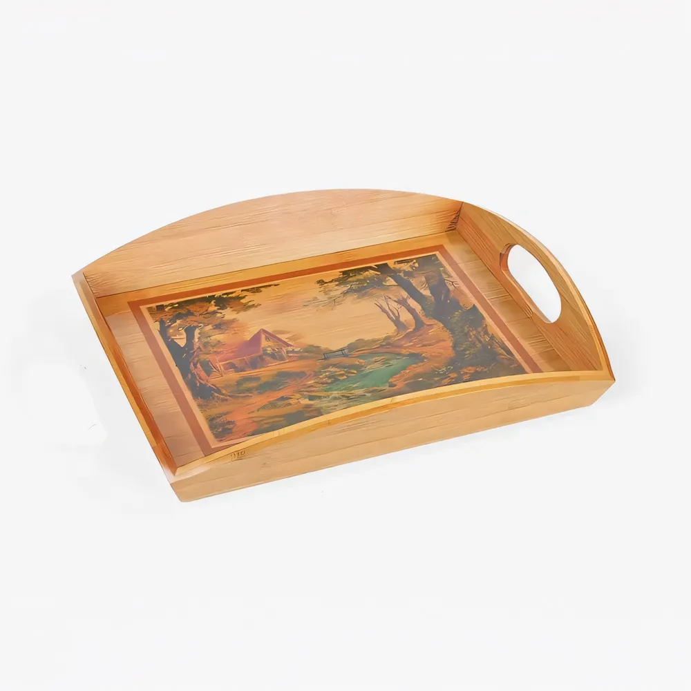 BANDEJA PARA SERVIR EM BAMBU ITÁLIA - 35 CM-BT-10353-NA