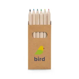 Miniatura de imagem do produto BIRD. Caixa de cartão com 6 mini lápis de cor