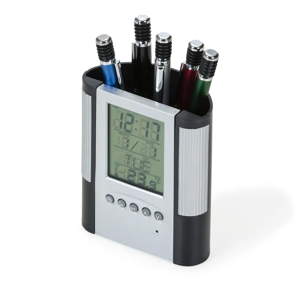 #Porta Caneta com Relógio