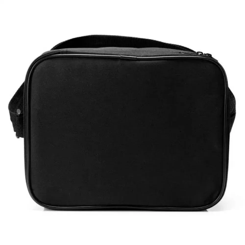 BOLSA TÉRMICA PRETA EM POLYESTER 600D/PEVA - 27X20X25CM