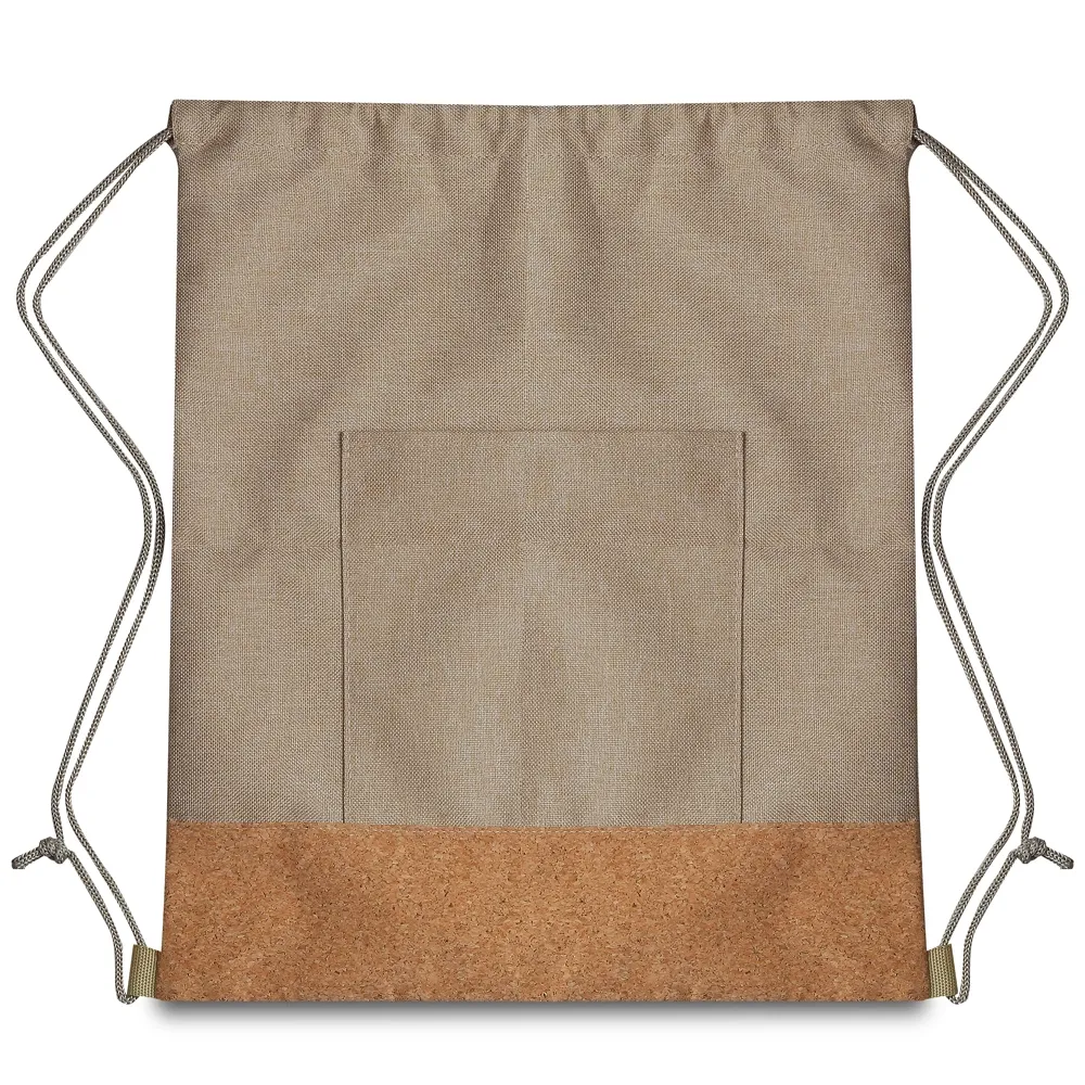Sacola/Mochila em Poliéster 600D e Cortiça (34x38cm)-BP0004P