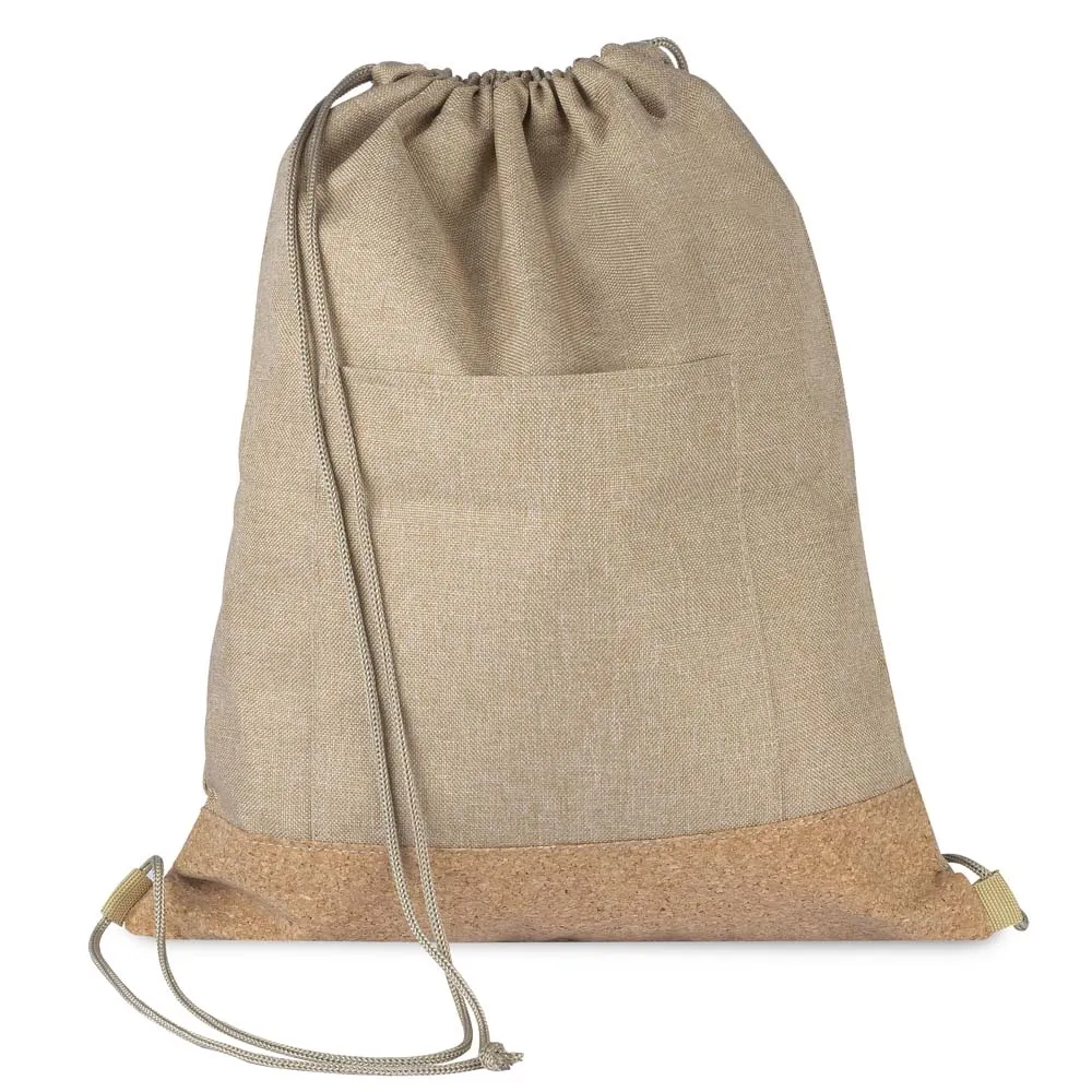 Sacola/Mochila em Poliéster 600D e Cortiça (34x38cm)