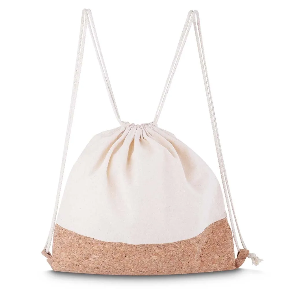 Sacola/Mochila em Algodão e Cortiça 140g/m² (39x37x8,5cm)-BP0008P