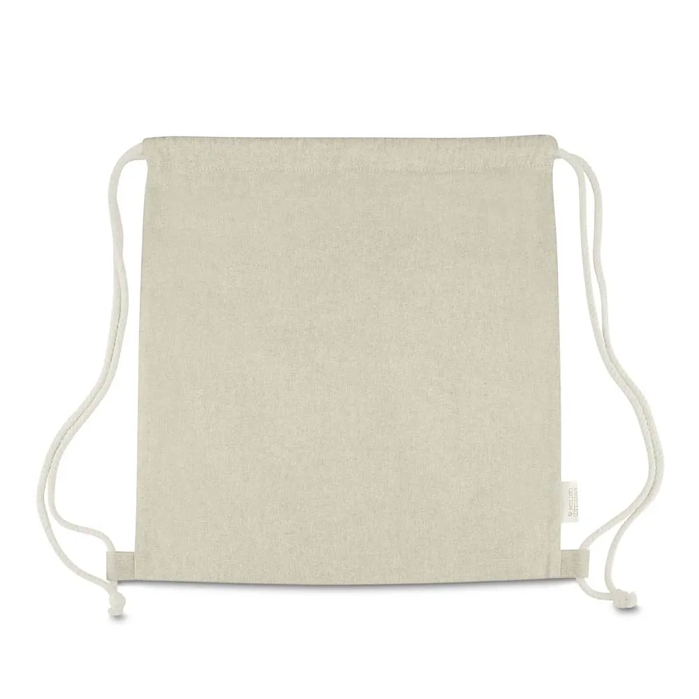 Sacola/Mochila em algodão mescla reciclado 140g/m²