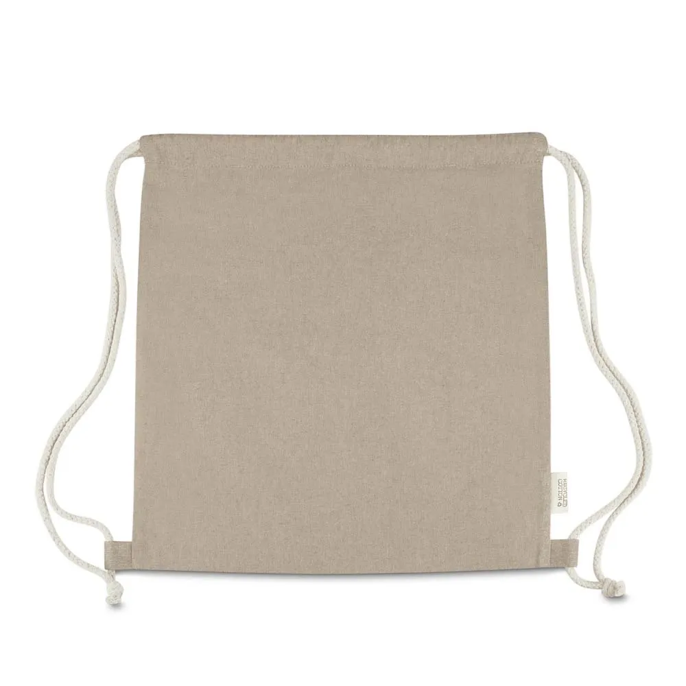 Sacola/Mochila em algodão mescla reciclado 140g/m²