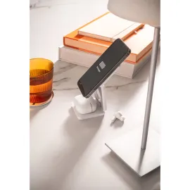 Miniatura de imagem do produto BROGLIE. Carregador magnético wireless super rápido dobrável em ABS 100% reciclado que permite carregar três dispositivos simultaneamente