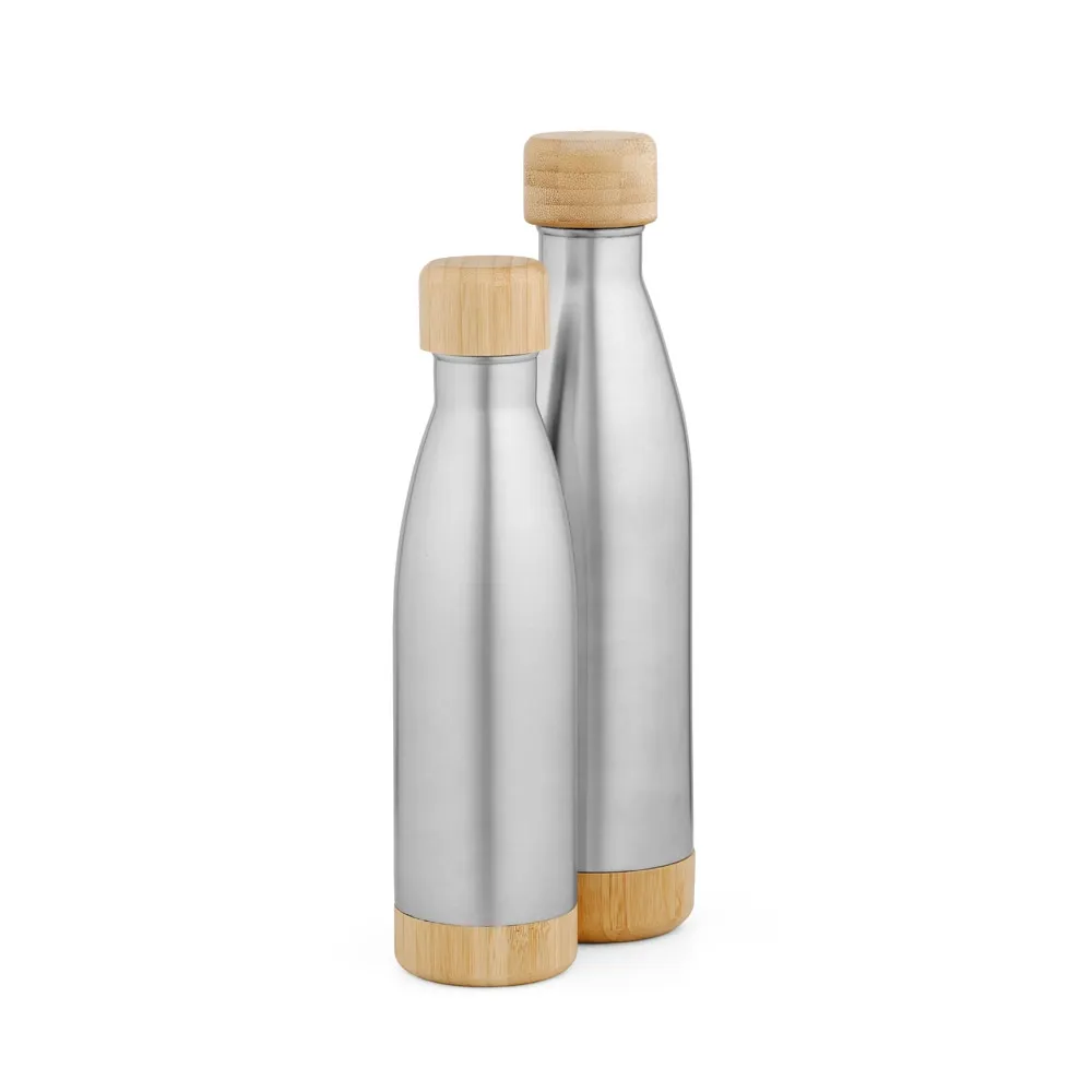 BROMELL 800. Garrafa em aço inox (90% reciclado) com tampa em bambu 800 mL