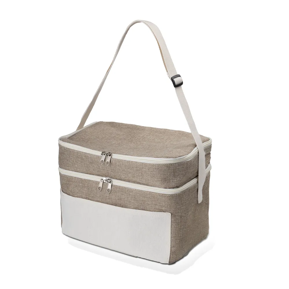 Bolsa Térmica em algodão e Juta sintética (24x30x20cm)