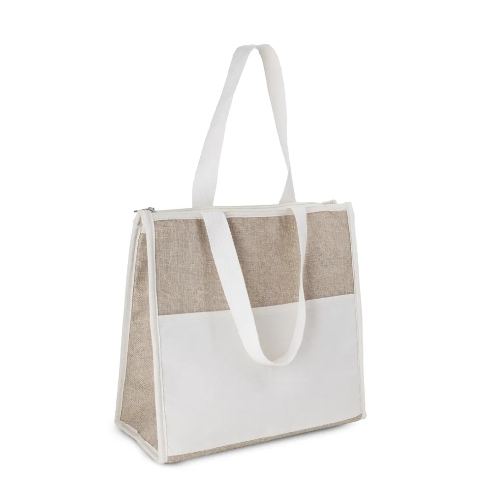 Bolsa Térmica em algodão e Juta sintética (34x34x16cm)