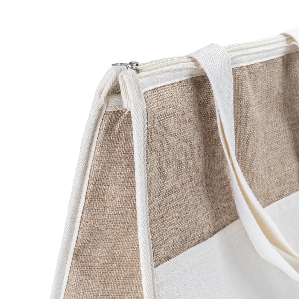 Bolsa Térmica em algodão e Juta sintética (34x34x16cm)-BT213P