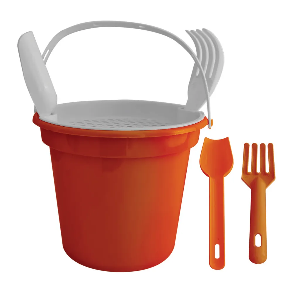 Balde de Praia com peneira, pá e rastelo-LN27FB039