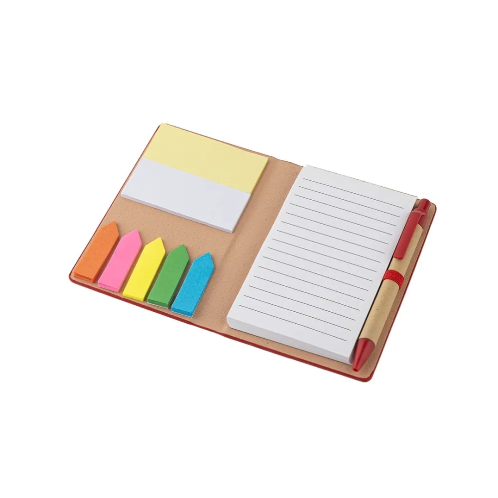 Bloco de Anotações A6 Com Caneta VERMELHO