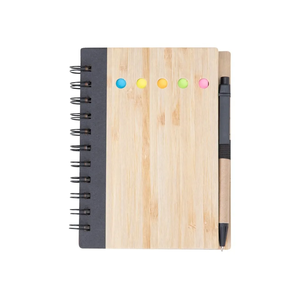 #Bloco de Anotações Bambu com Caneta-#13776B