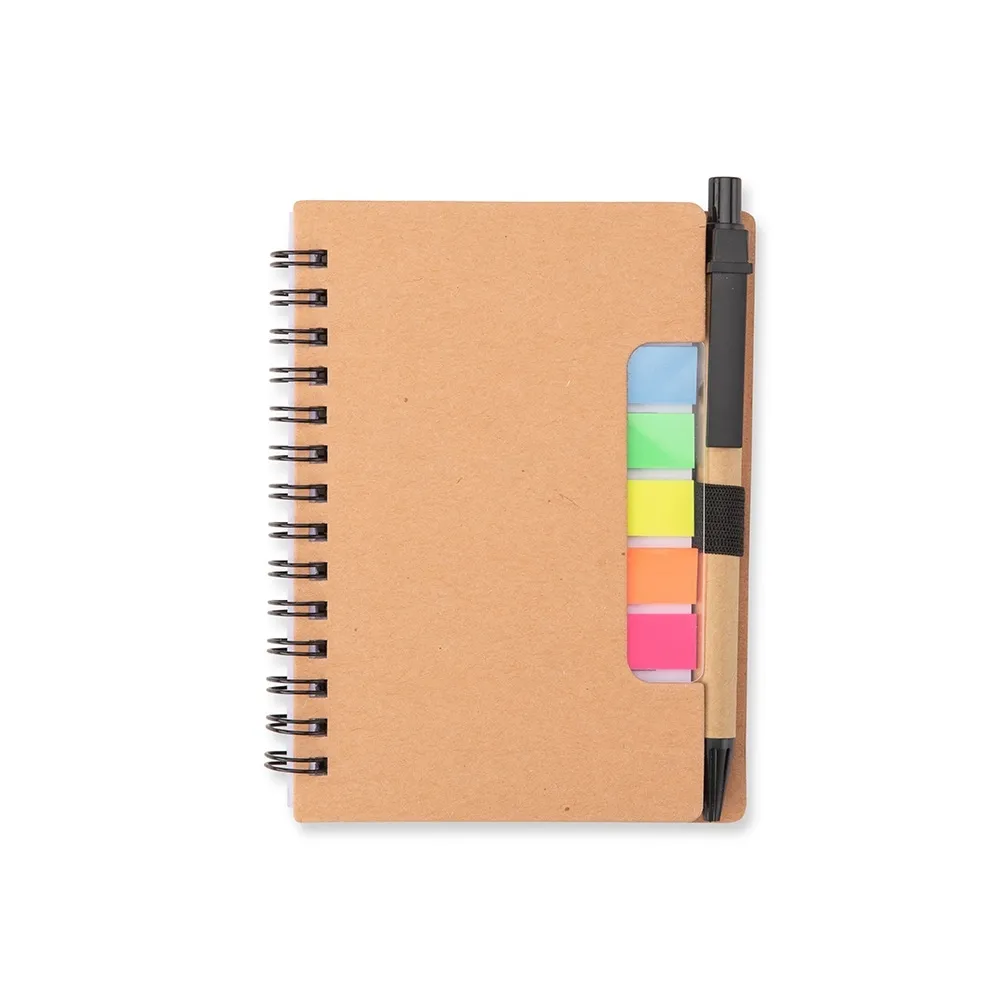 Bloco de Anotações com Autoadesivos e Caneta