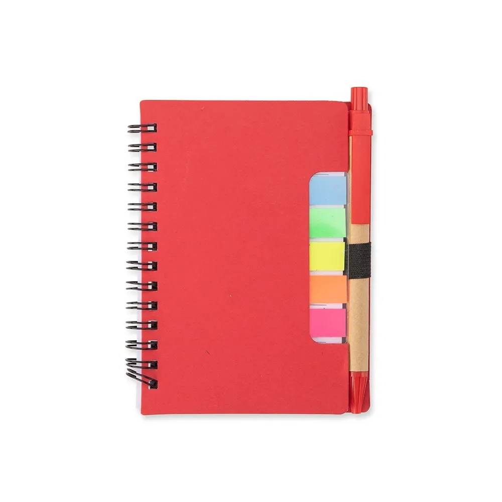 Bloco de Anotações com Autoadesivos e Caneta