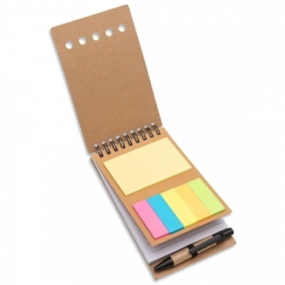 #Bloco de Anotações com Caneta e Autoadesivo