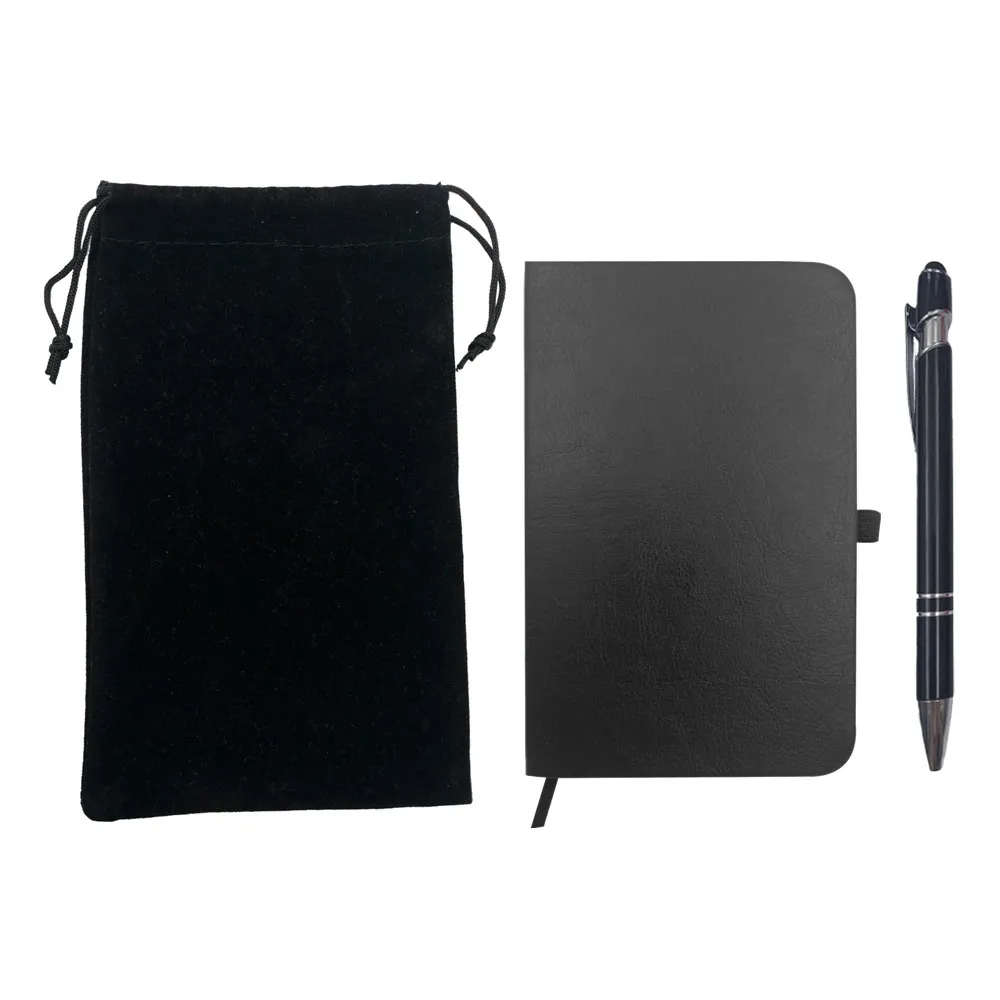 Bloco de Notas E Caneta E Embalagem Em Veludo.-A6-P + A6P-1220 + HC001BB