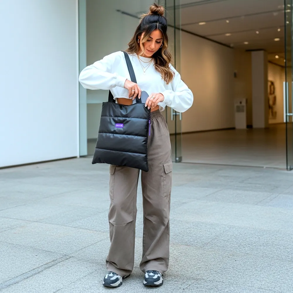 Bolsa Puff Acolchoada com Alça Longa