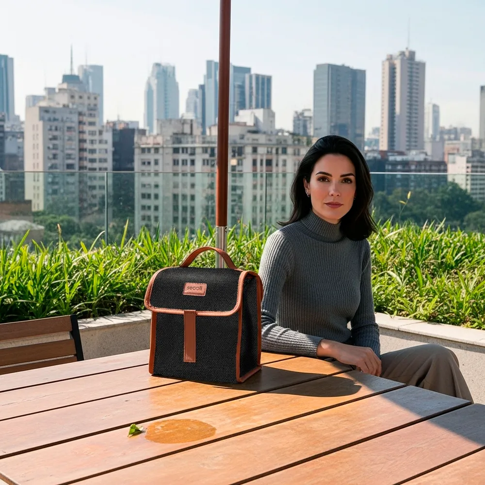 Bolsa Térmica com Acabamento e Fechamento por Aba 