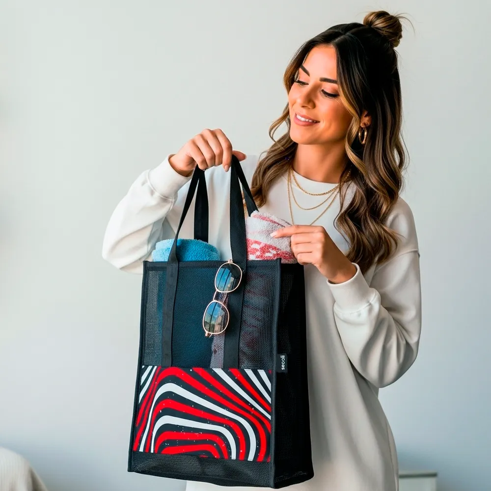 Bolsa com Corpo Transparente e Alças 