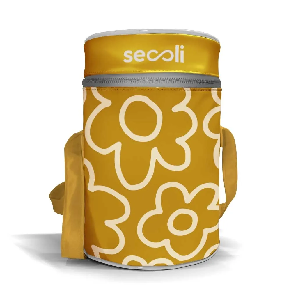 Bolsa térmica cilíndrica com tampa de zíper 360°