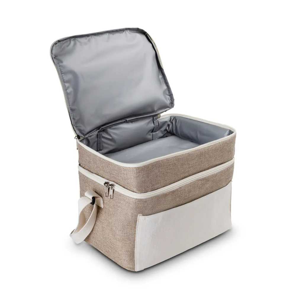 Bolsa térmica em algodão e juta sintética