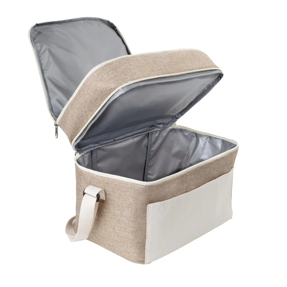 Bolsa térmica em algodão e juta sintética