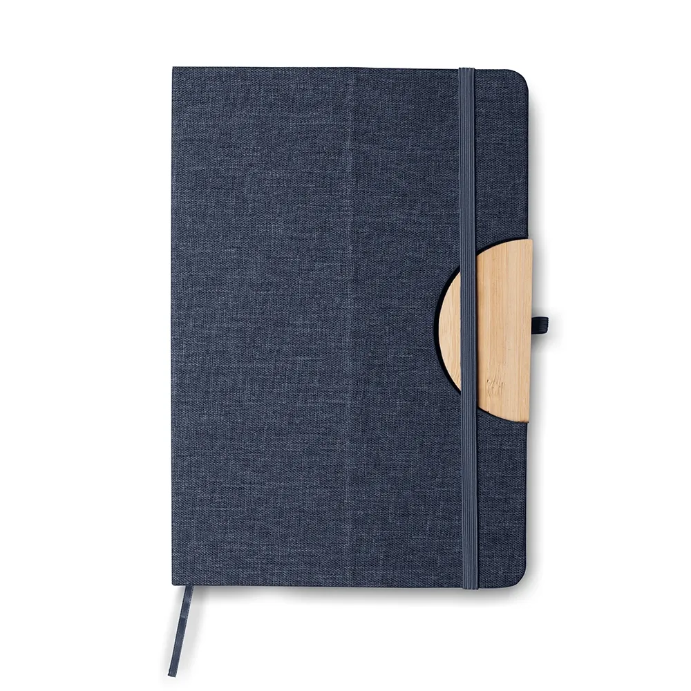 Caderno A5 Capa em RPET e detalhe em Bambu