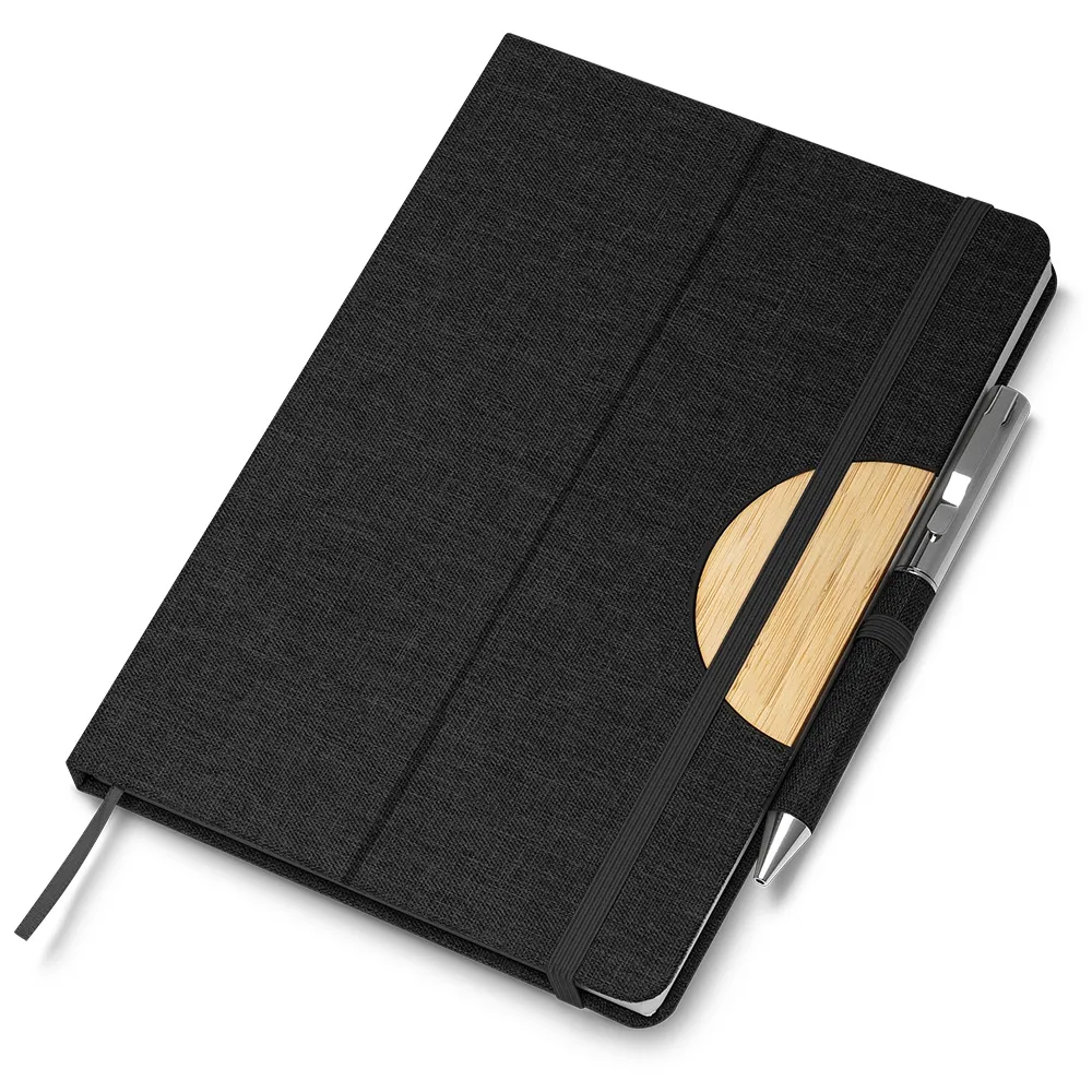 Caderno Capa em RPET e detalhe em Bambu