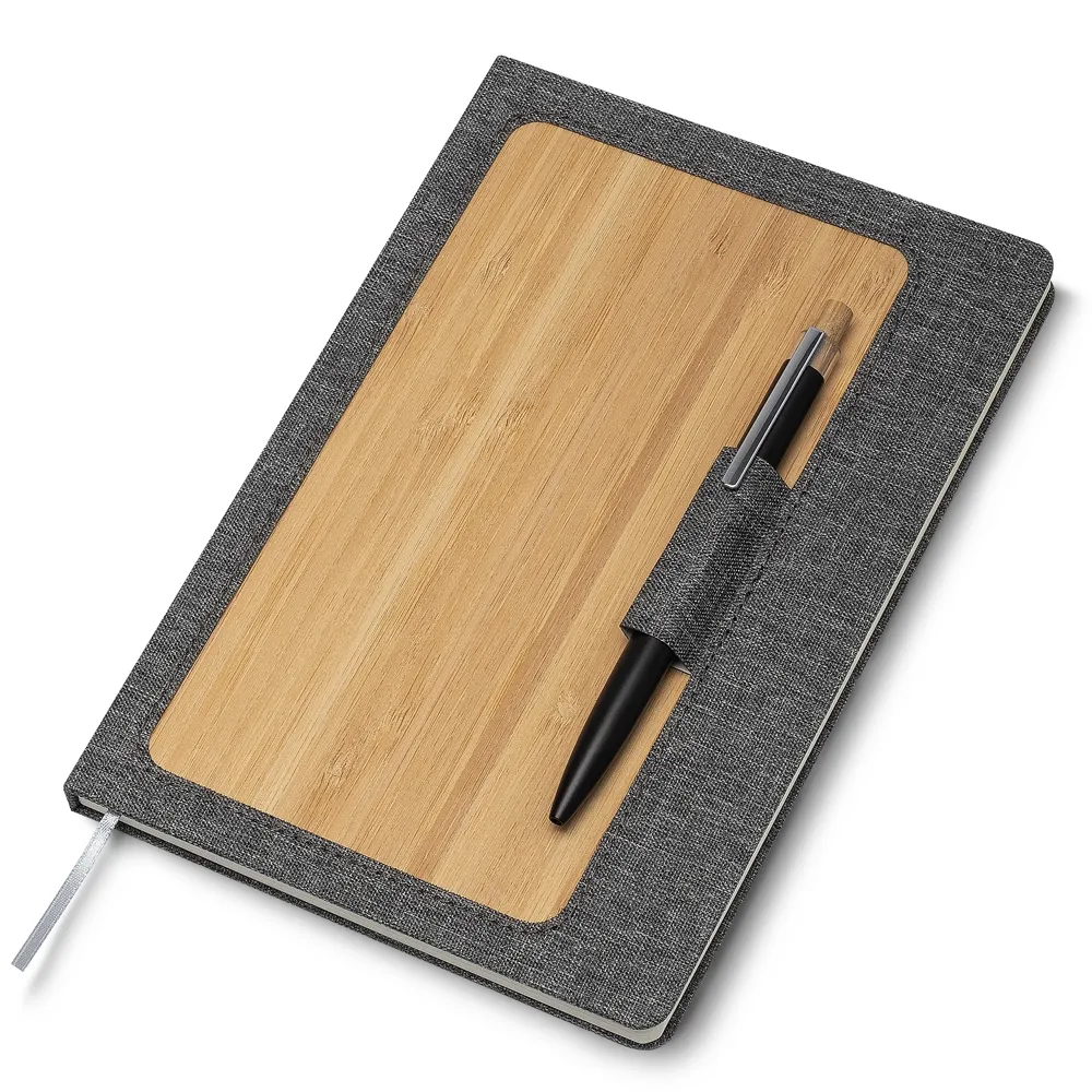 Caderno Capa em RPET e Bambu