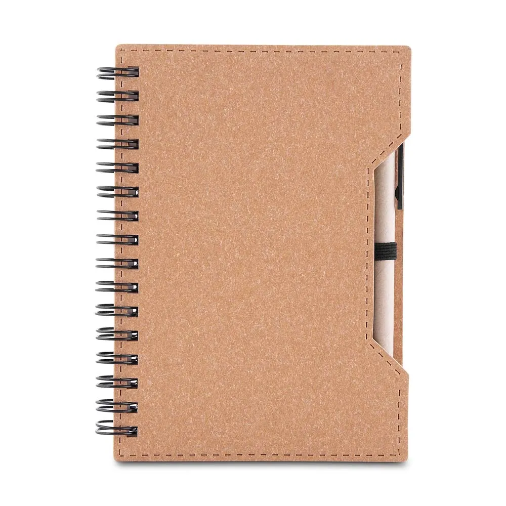 Caderno Capa em Papelão Reciclado c/ Caneta