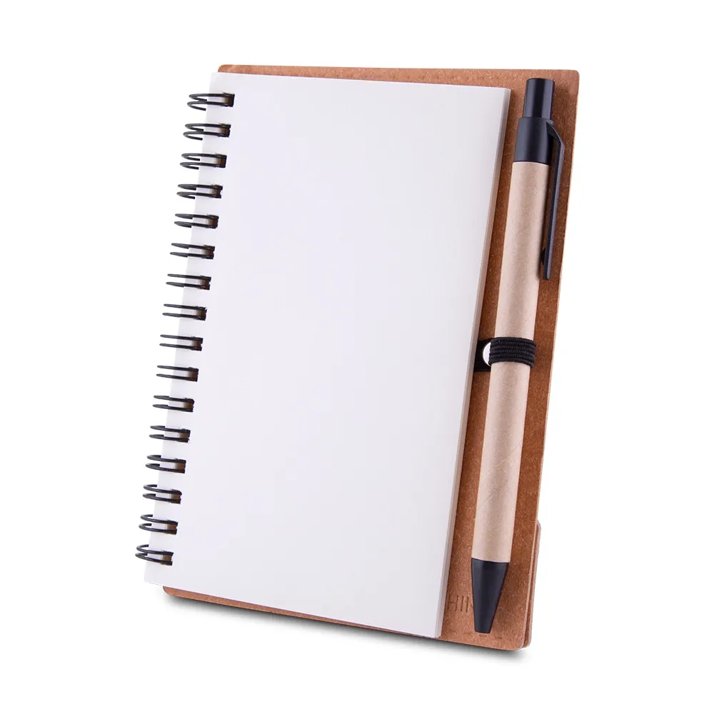 Caderno Capa em Papelão Reciclado c/ Caneta