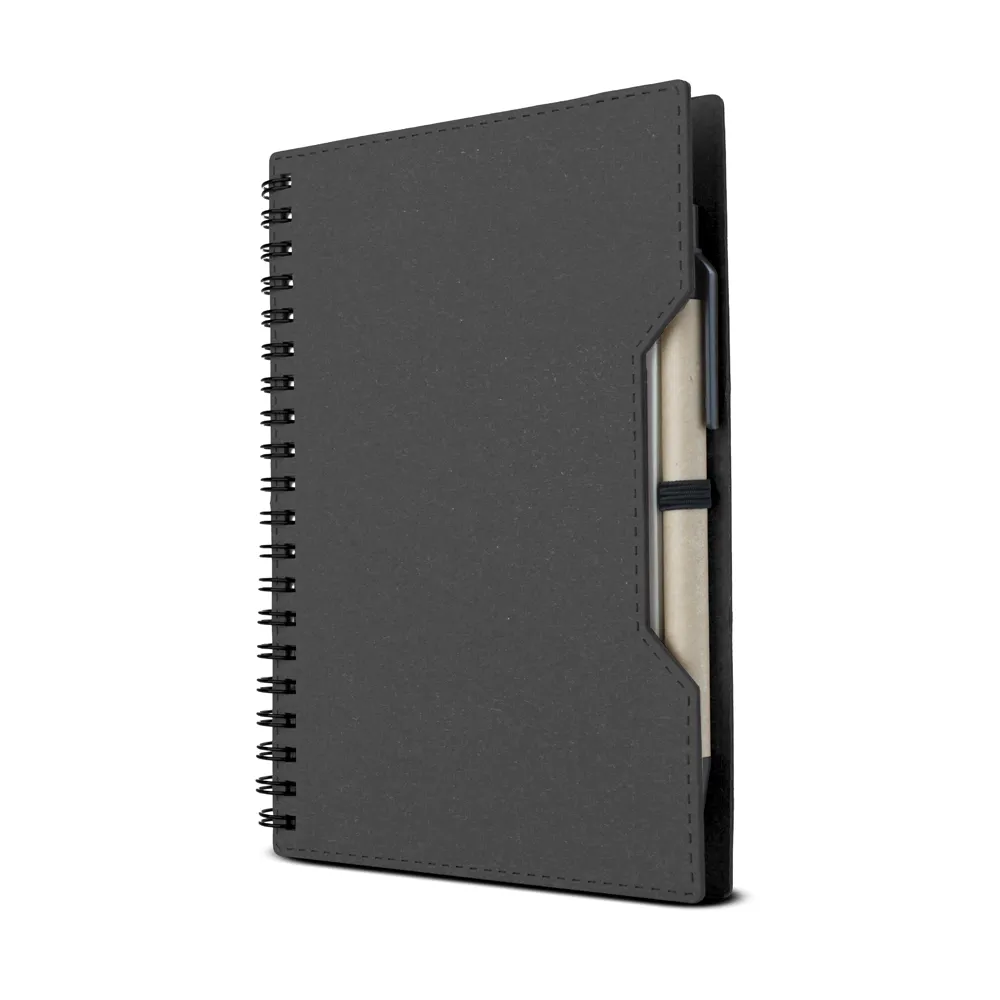 Caderno capa em papelão reciclado com caneta-CAD462