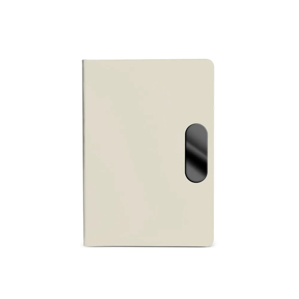 Caderno em PU com placa em metal
