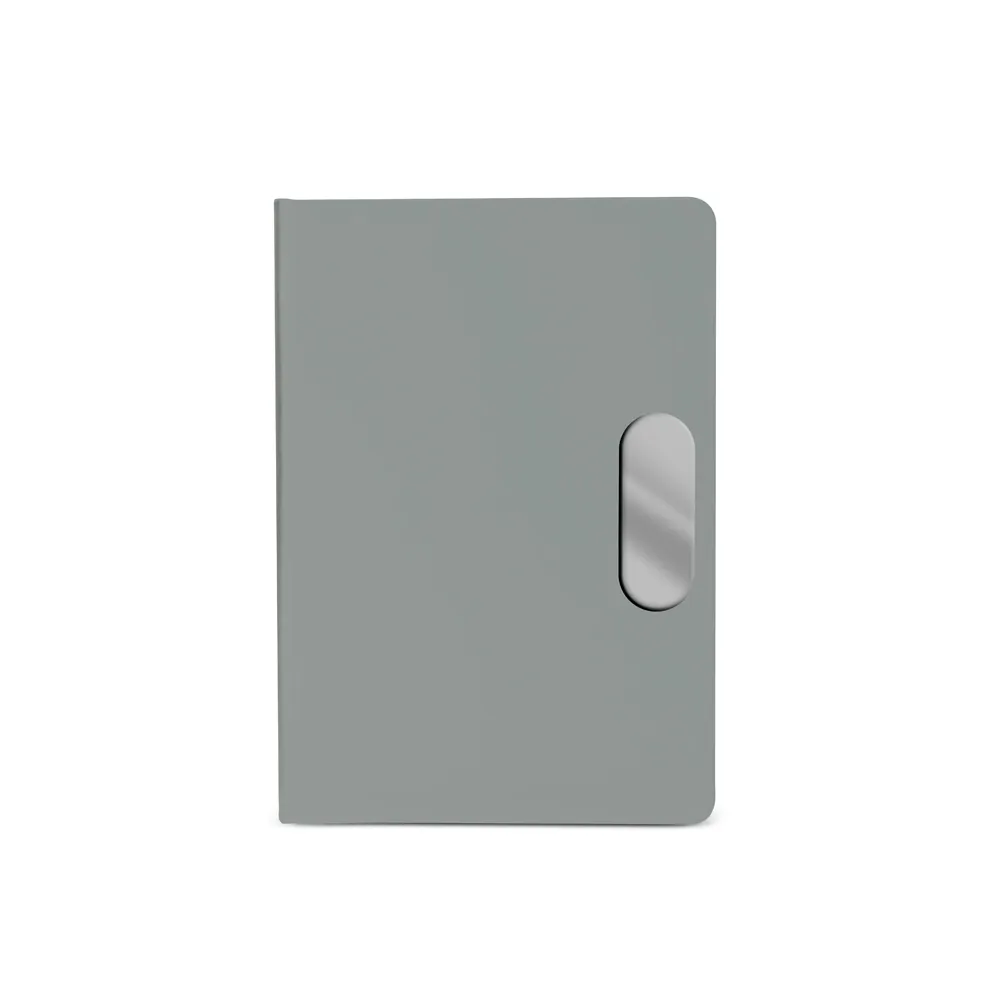 Caderno em PU com placa em metal