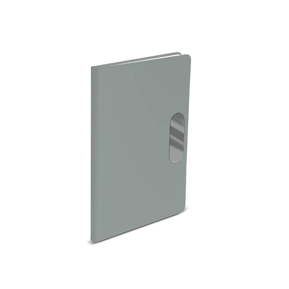 Caderno em PU com placa em metal
